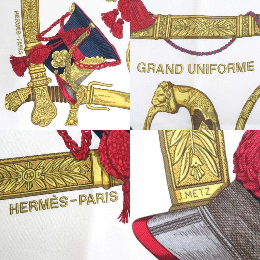 Pre-Owned Hermes  Scarf Carre 90   Silk Off-White/Multicolor Ladies (Good)