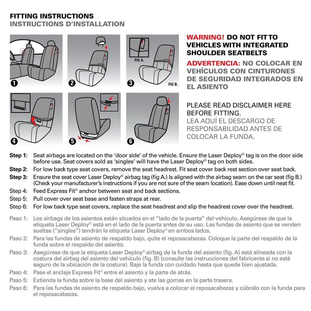 Genuine Dickies 2 Piece Durazone Car Seat Covers, Black