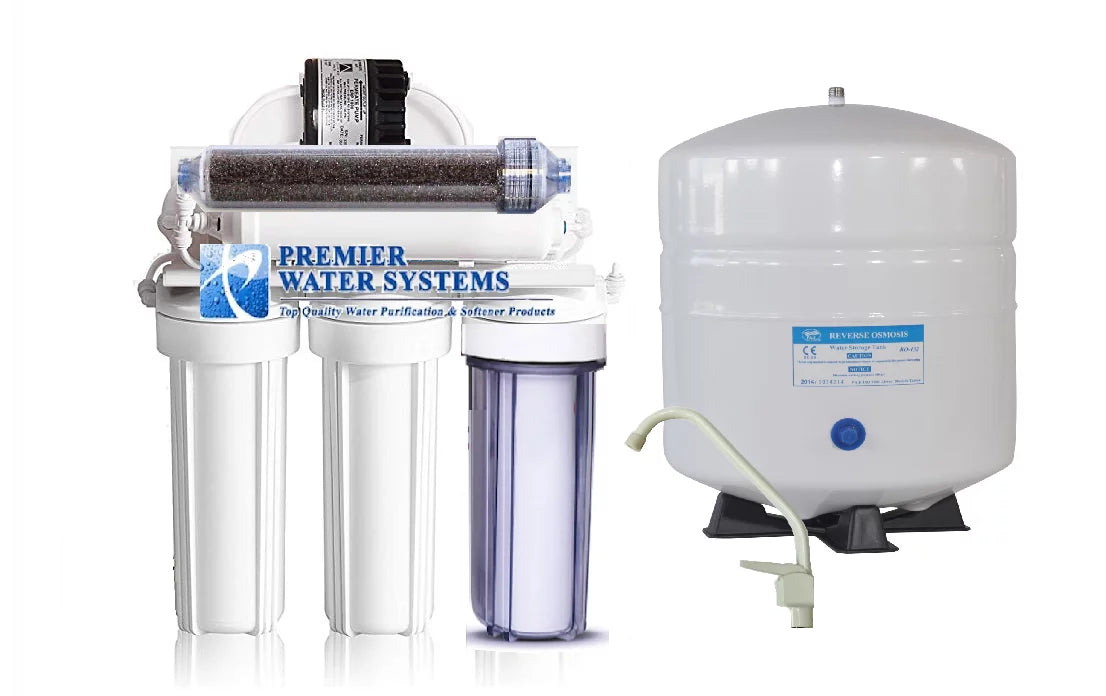 100  - 6 Stage Dual Outlet Use (Drinking & 0  Aquarium Reef/Deionization) Reverse Osmosis Water System (/) with Permeate Pump+ Tank