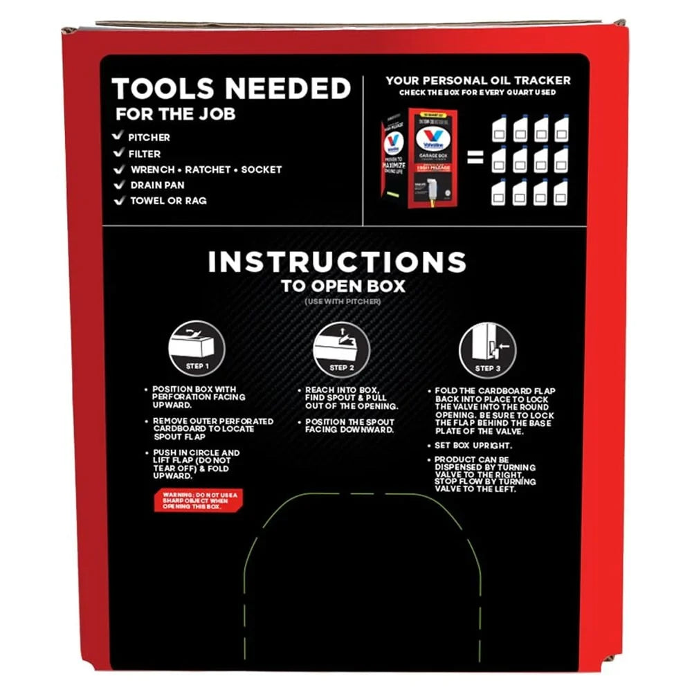 Valvoline High Mileage MaxLife 10W-30 Synthetic Blend Motor Oil 12  Garage Box
