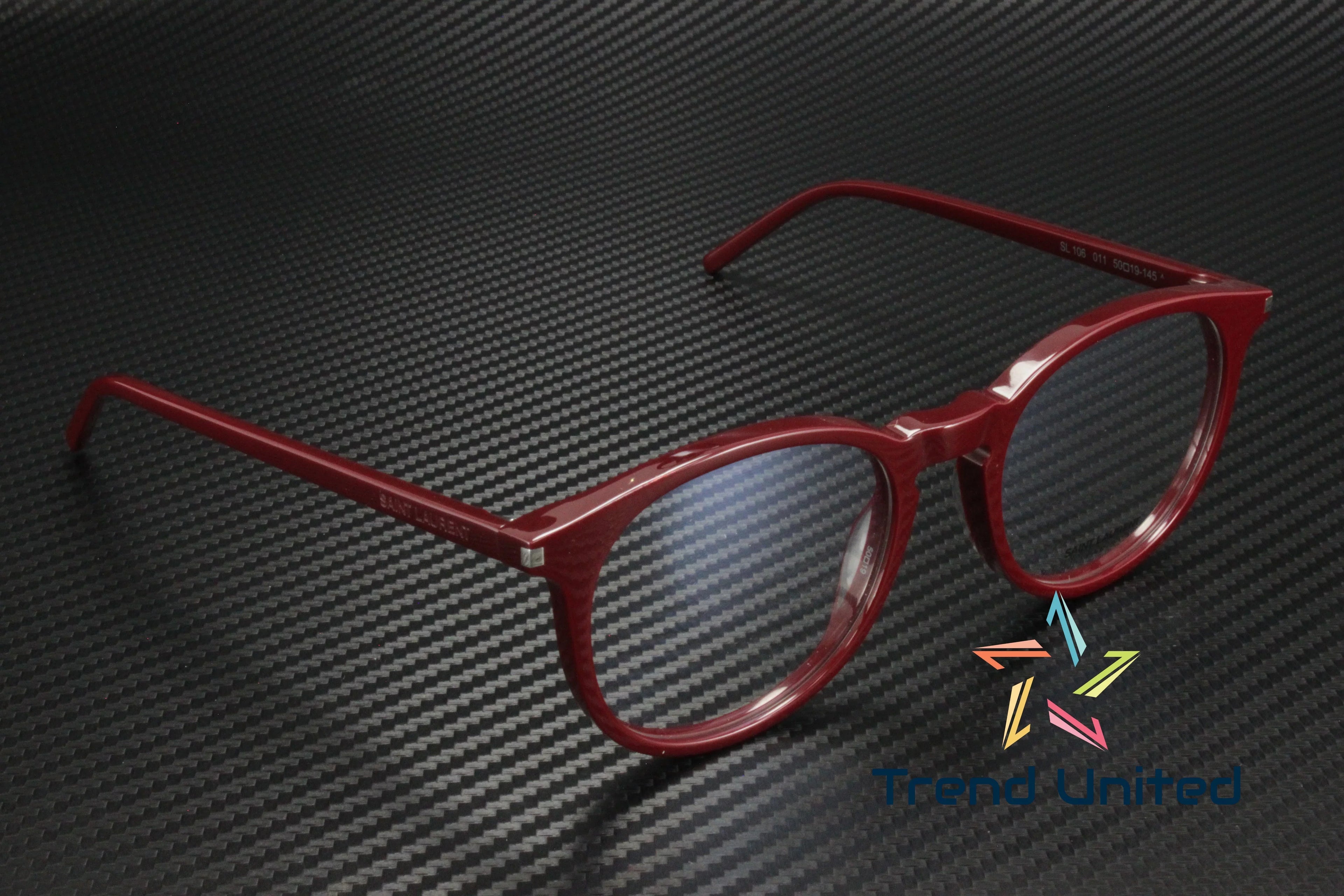 106 011 Round Oval Panthos Burgundy 50 mm Unisex Eyeglasses