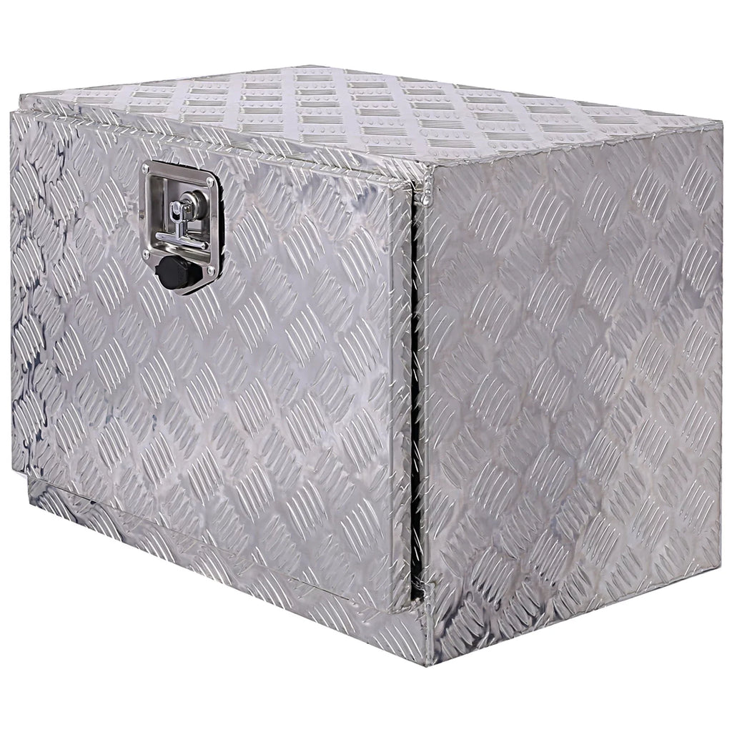 24" Aluminum Tool Box, Truck Bed Tool Box, Outdoor Trailer Pickup Storage Tool Box,  Storage Organizer, Underbody Box w/ Lock Keys, Silver