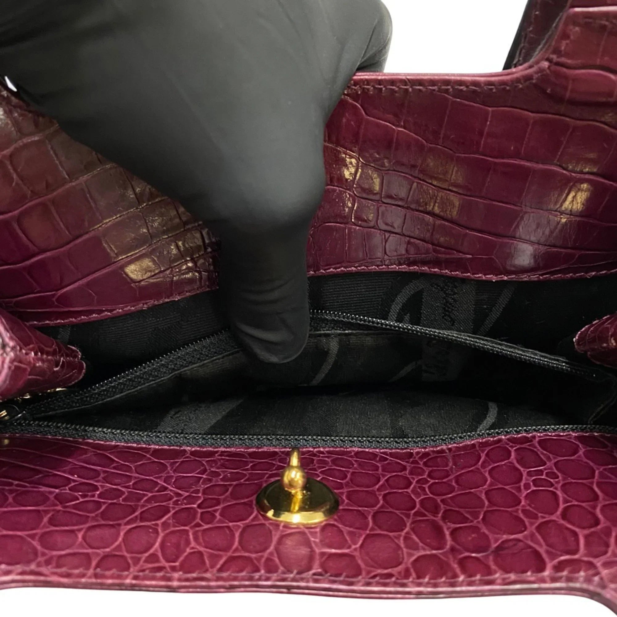 Pre-Owned Salvatore Ferragamo Logo Rose Hardware Leather 2way Handbag Shoulder Bag Wine Red (Good)