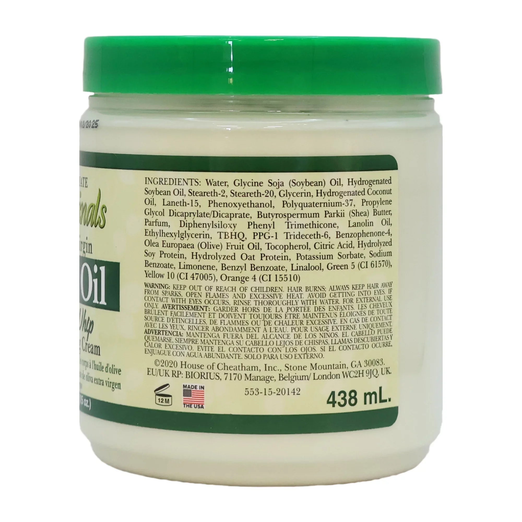Africa's Best Ultimate Organic Olive Oil Body Whip Cream, 15 Oz., Pack of 2