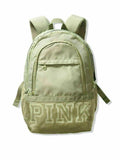 Victoria's Secret Pink Collegiate Backpack School Book Bag Shale Green New
