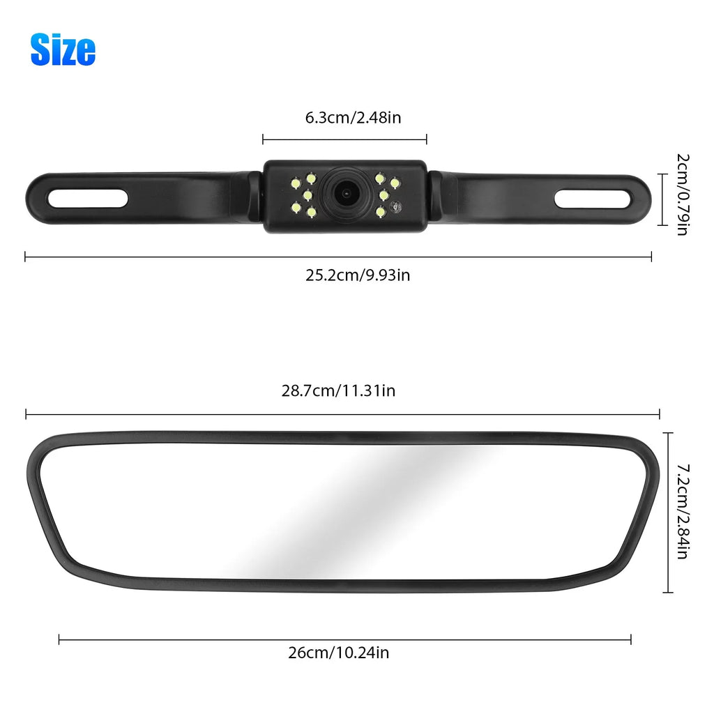 Car Rear View Mirror Camera, 5" Mirror Backup Camera, 1080P Dash Camera License Plate Rear Cam, Waterproof 150° Driving Recorder with Night Vision, -Sensor, Parking Monitor