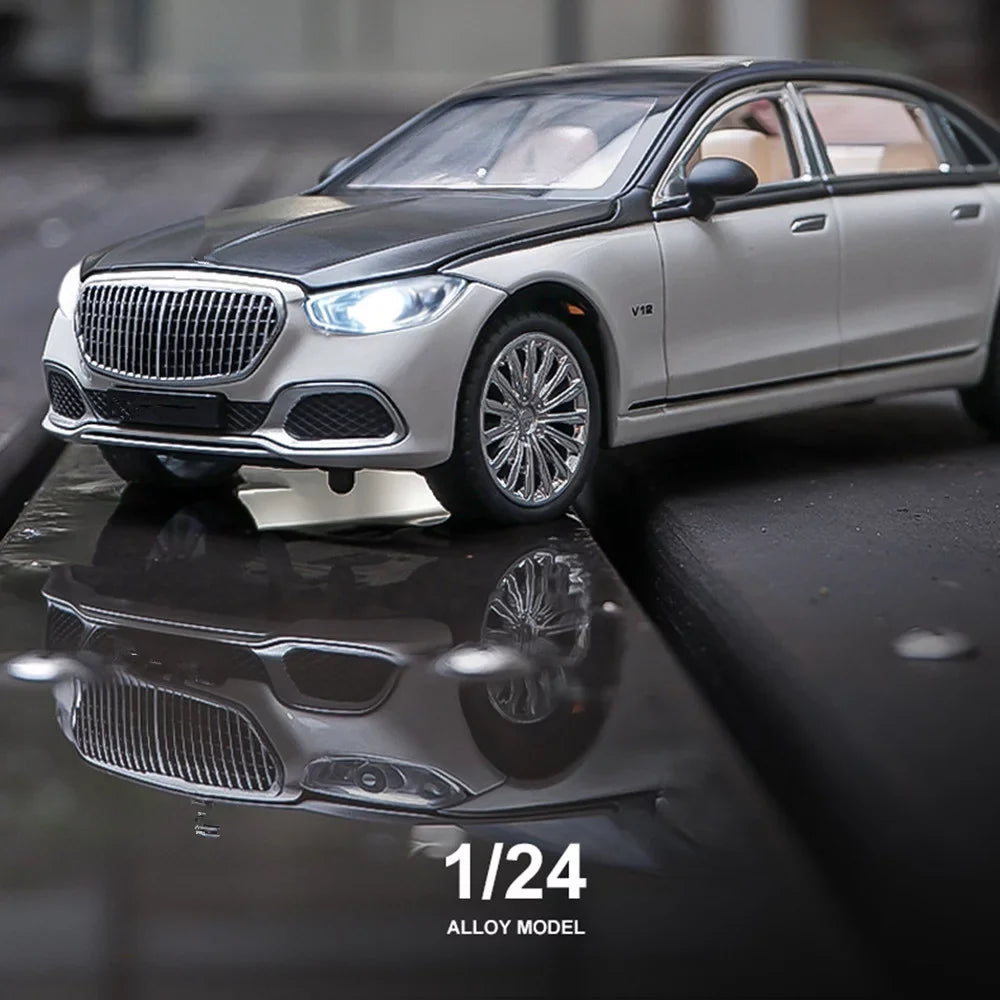 Sound & Light Alloy Metal 1/24 Car Model Gift Collection For Benz Maybach