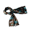 Blancho Dark Brown Paisley & Flower Pattern Elegant Extremely Soft Silk Scarf/Wrap/Shawl(Large)
