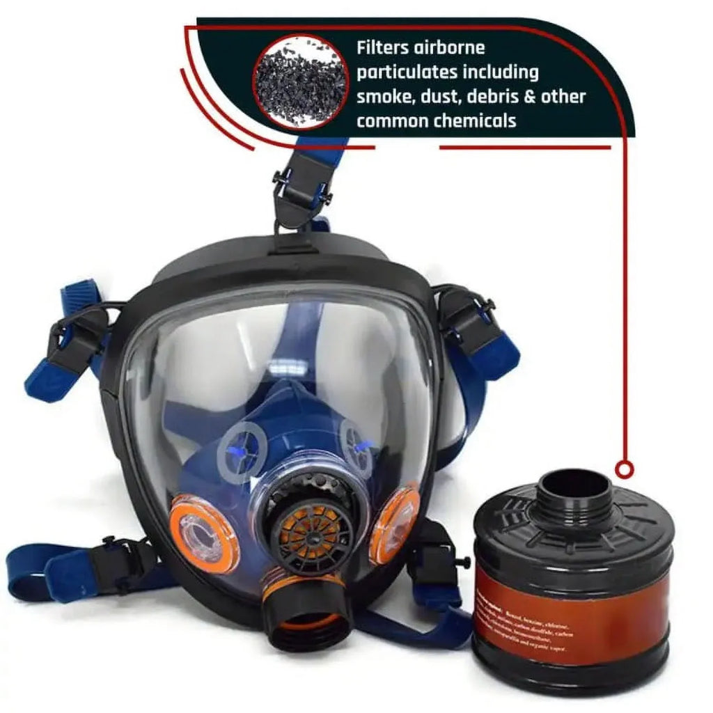 '-100X Full Face Survival Respirator Gas Mask with Organic Vapor and Particulate Filtration