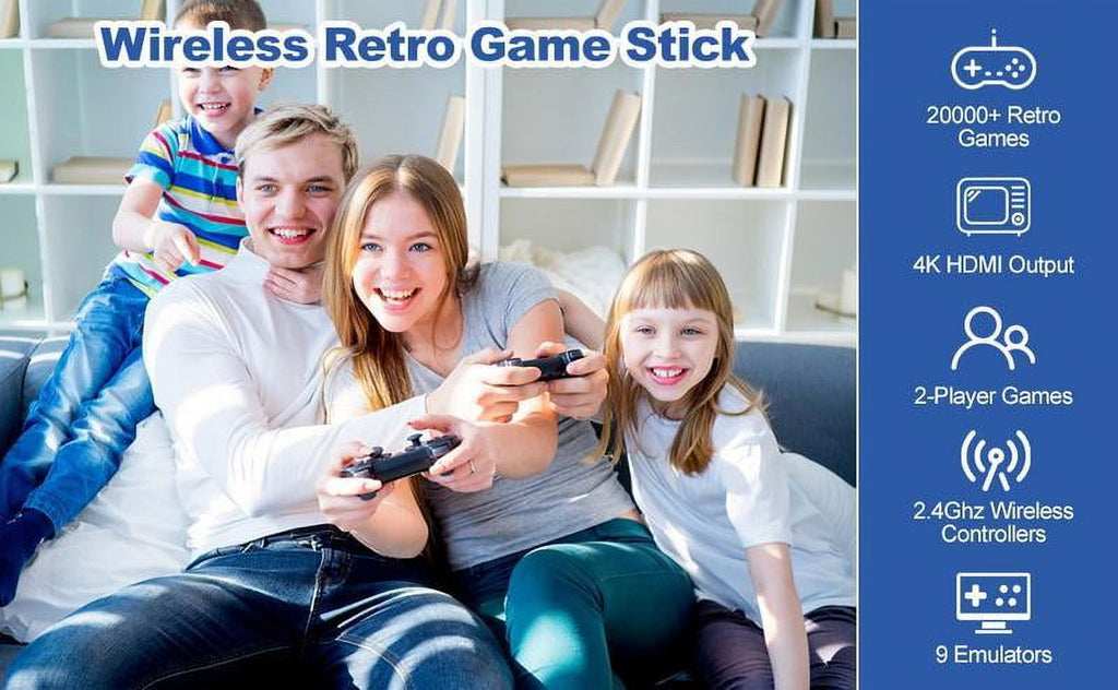 20,000+ Games Wireless Retro Game,4K  Output Retro Video Game Console - Plug and PlayVideo Games, Retro Game Stick 4K Game Stick, Built in 64G Cards playstation5 ps5controller