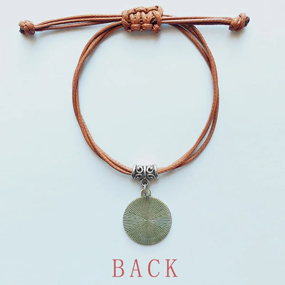 Singapore Famous Delicious Dishes Bracelet Leather Hide Rope Wristband Brown Jewelry