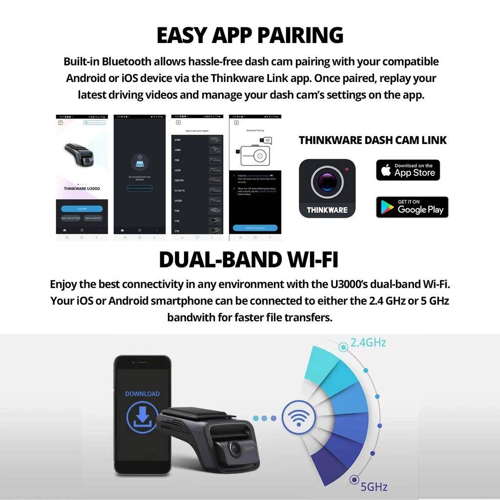 Ultra 4K Dash Cam Front  2 Sensor Super Night Vision Dashcam for Car Camera 5GHZ WiFi  Radar Buffered Parking Mode  Filter Red Light Speed Camera Alerts Optional Rear Cam