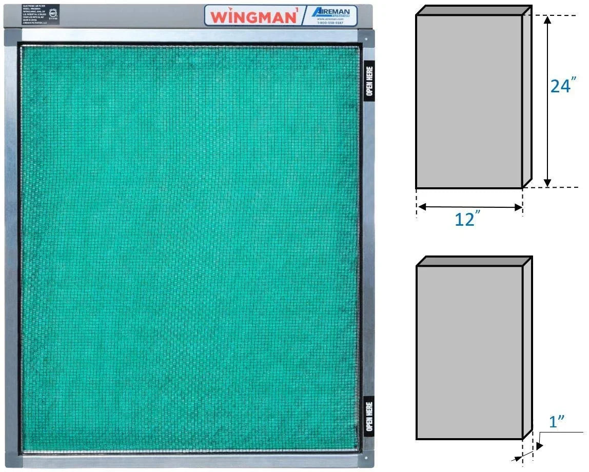12x24x1 Electronic Air Filter - Homeowner Installed- Simply Replace Your Current  Furnace Air Filter and   !