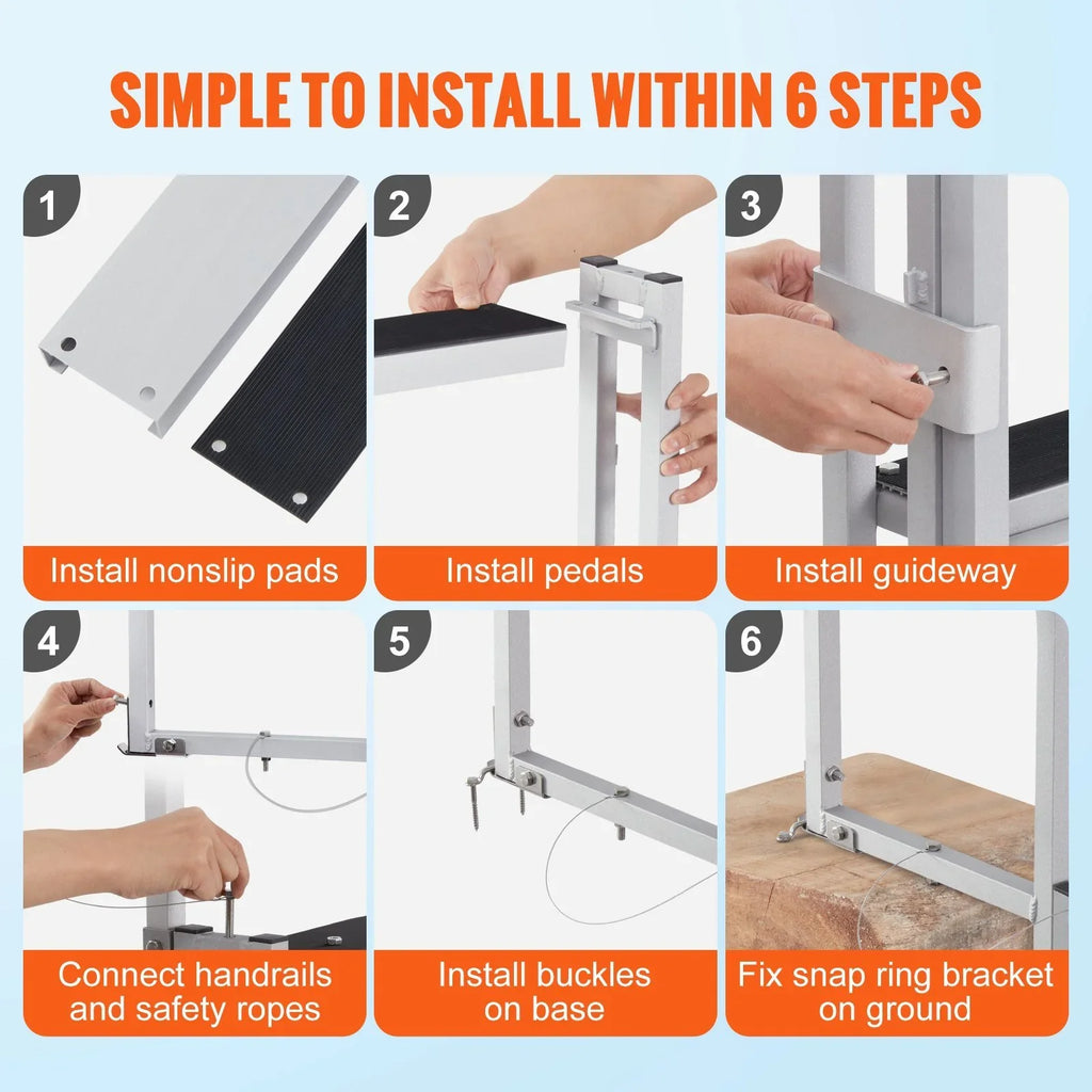 Vevor  Retractable 4 Steps, 350 lbs Load Capacity Dock Ladder