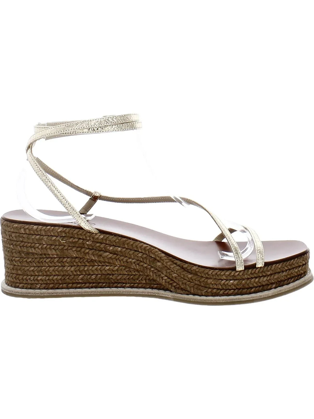 Jimmy Choo Womens Drive 60 Leather Open Toe Wedge Sandals