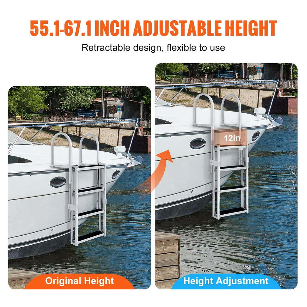 Vevor  Retractable 4 Steps, 350 lbs Load Capacity Dock Ladder