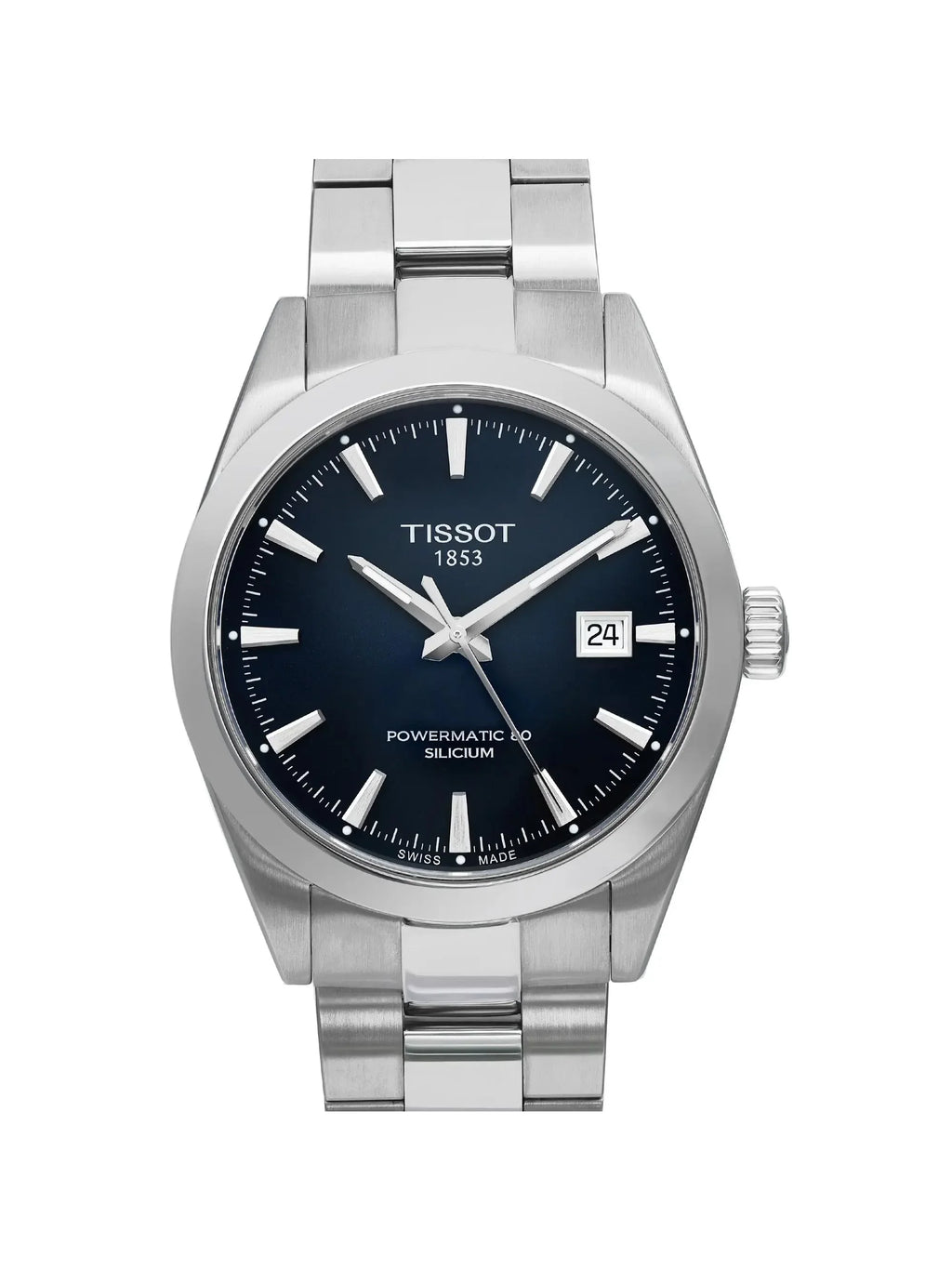 New Tissot Gentleman Powermatic 80 40mm Steel Blue Dial Watch .407.11.041.00