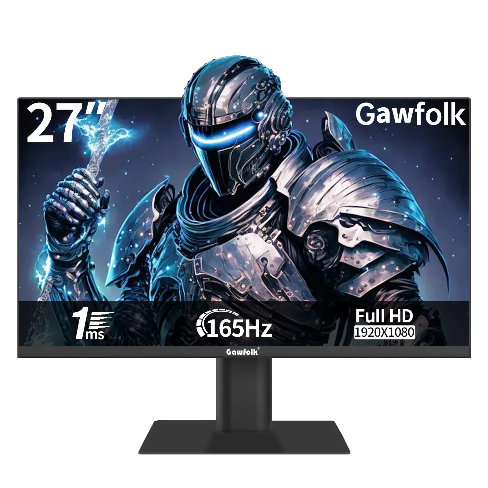 Gawfolk 27"  Gaming Monitor 165Hz, Full  1080P Bezel-less Display Supports  and  (Black)