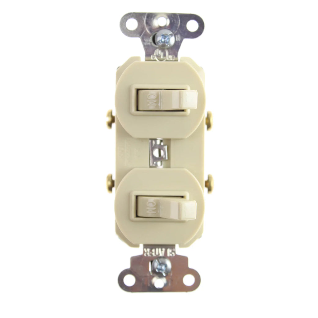 Pass & Seymour Legrand 690- Combo Combination Switch, 1P, 15A, 120/277V, Ivory, 10 Pack