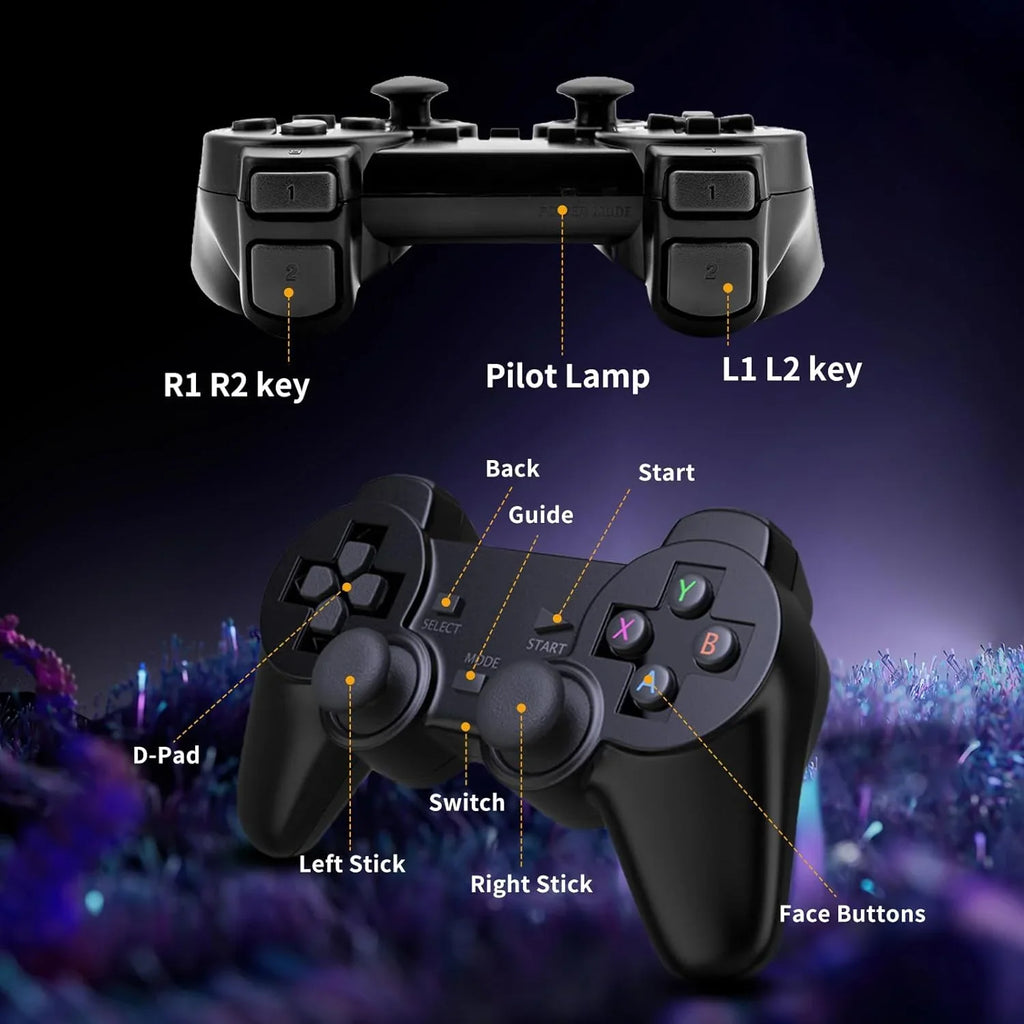 Game Stick 64G, 25,000+ Retro Games, Compatible with 12 Emulator Console, Wireless Retro Game Console Support 4K  Output, Plug and Play Video Games for , 2.4G Wireless Controllers