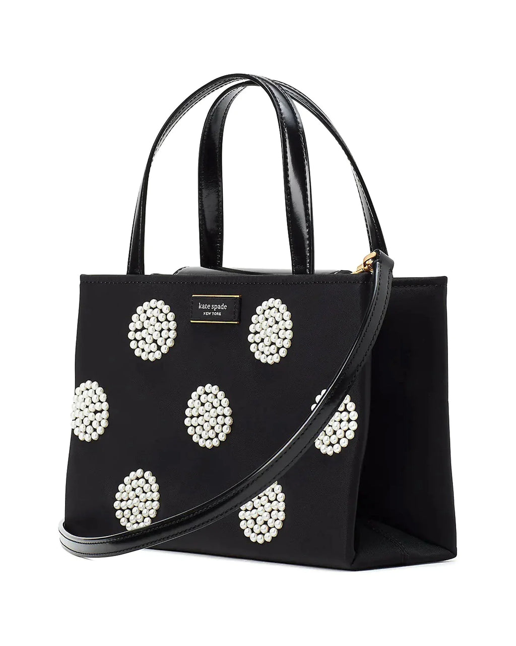 Sam Icon Pearl Embellished Nylon Small Tote