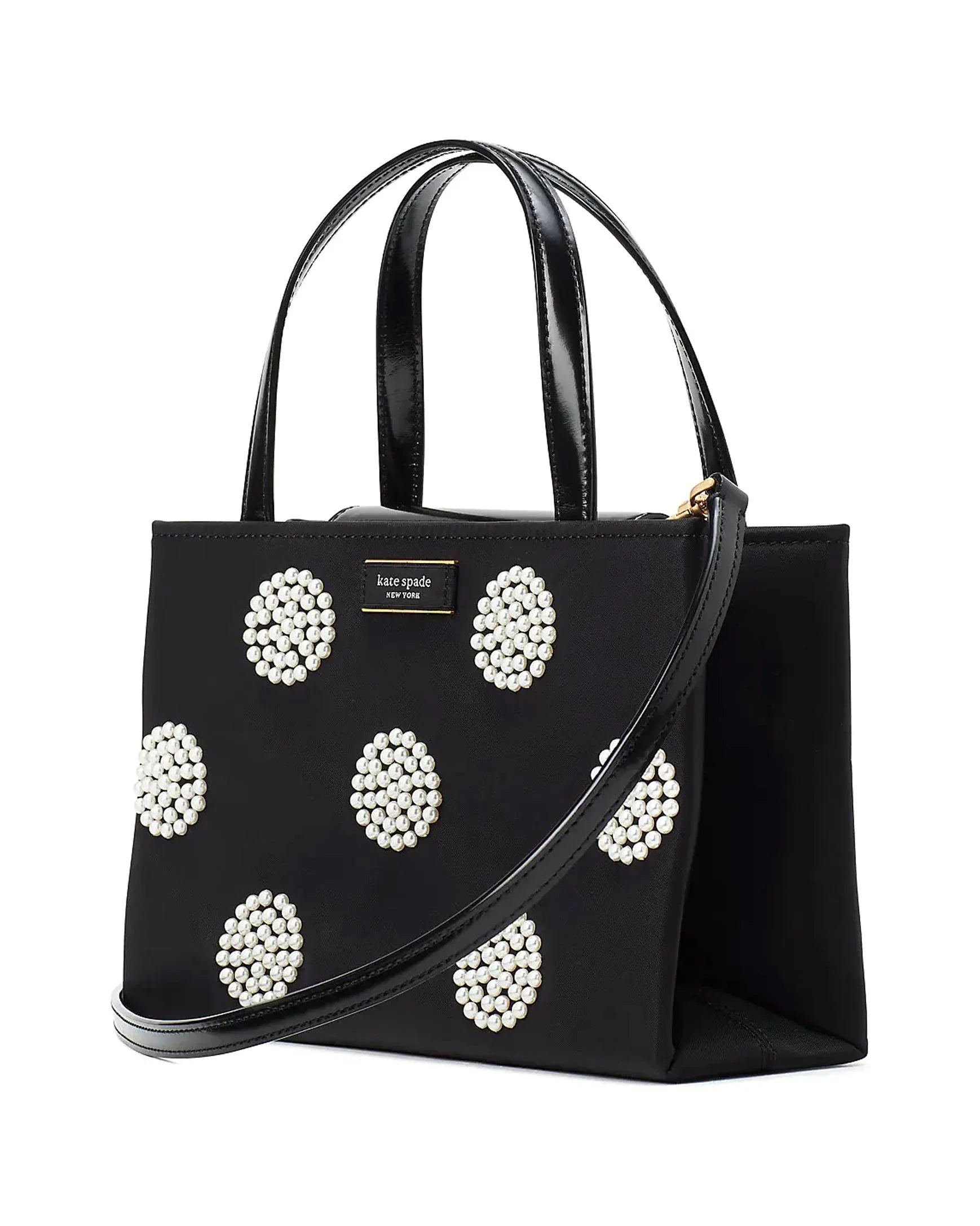 Sam Icon Pearl Embellished Nylon Small Tote