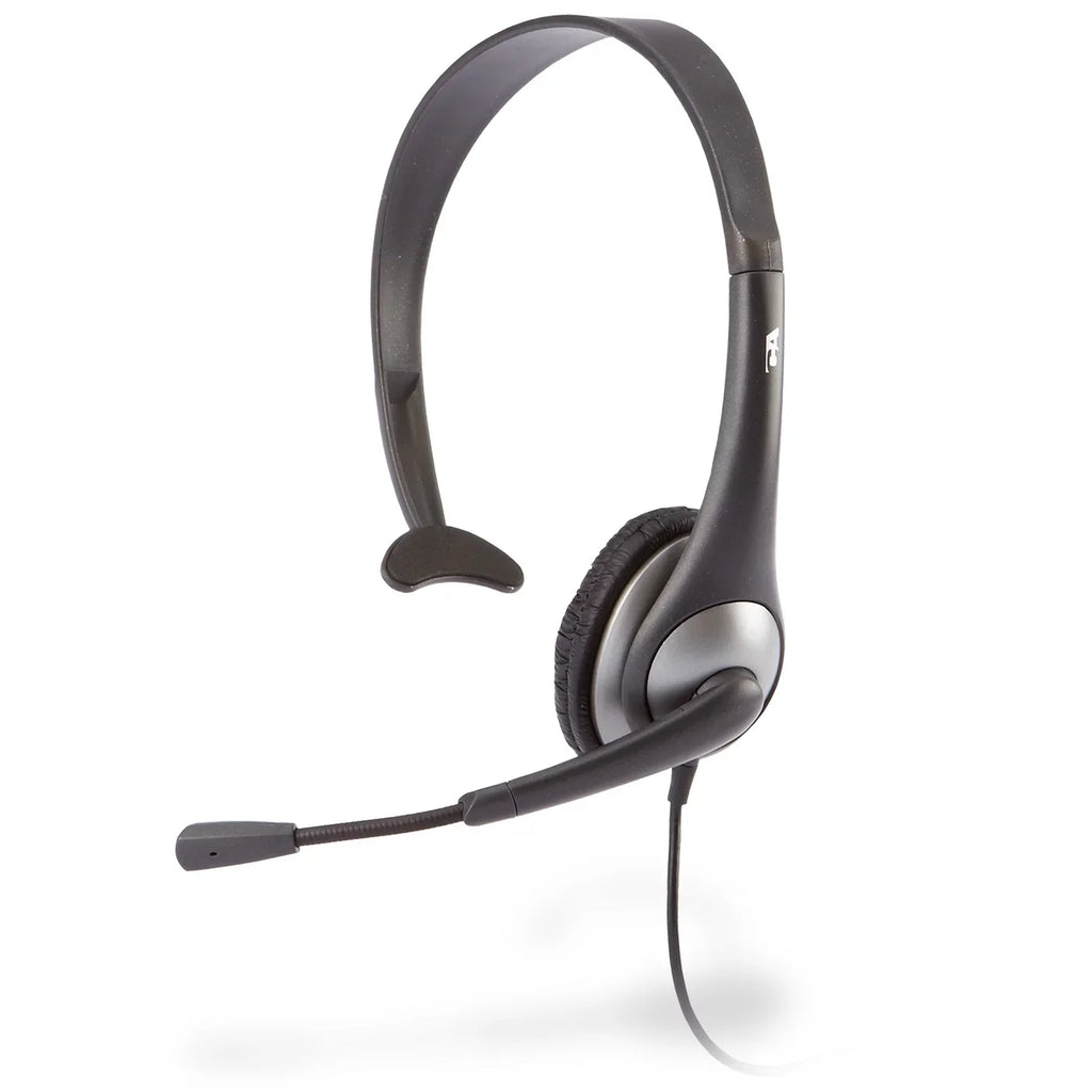 Cyber Acoustics Gray Mono Headset w/ -Adapter & Microphone (-104) -