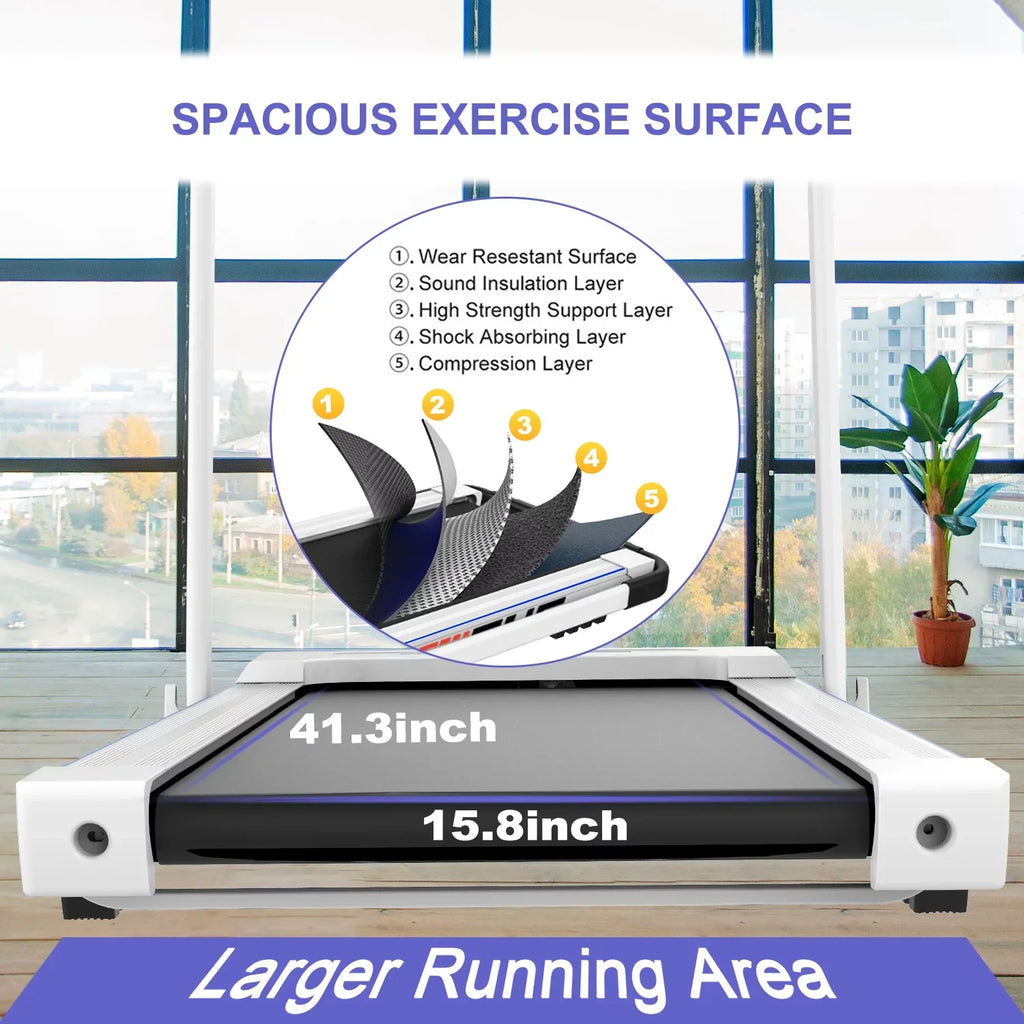 Dcenta  2 in 1 Under Desk Treadmill - 2.5  Folding Treadmill for Home, Installation-Free Foldable Treadmill Compact Electric Running Machine, Remote Control &  Display Walking Running Joggi