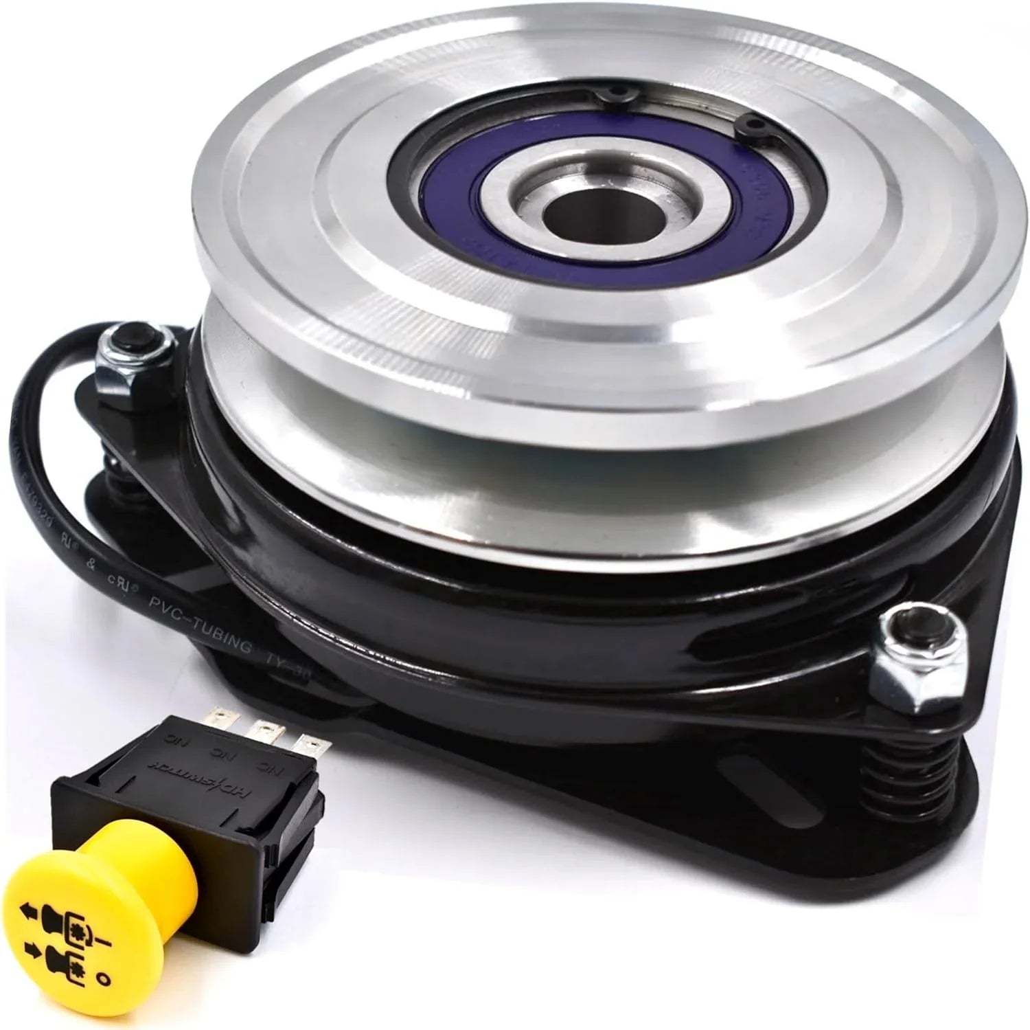 Switch 462715  High Torque 110ftlb ( 95) BigBearing Billet Pulley Blade  Clutch & 10A 483957  Switch fits Scag 462715 Liberty  & Scag Freedom  -,  Zero Turn Lawn Mower