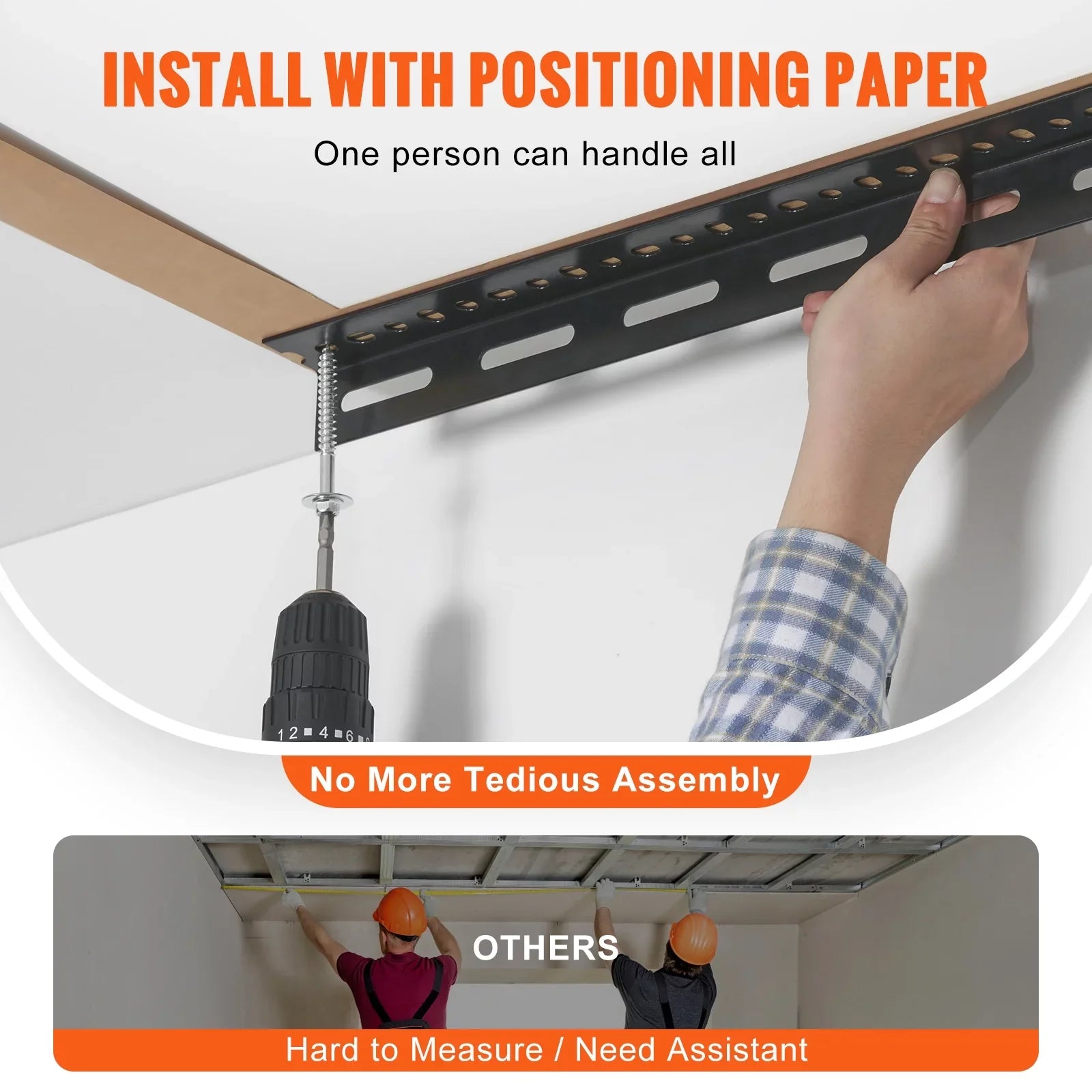 Overhead Adjustable Garage Storage Stand 36x96in Ceiling Stand 600lb Black