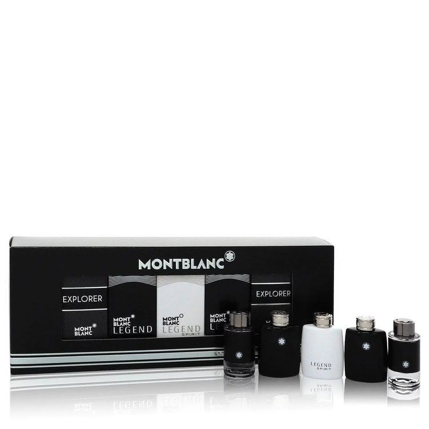 Men Gift Set -- 2 x 0.15 Mini  in Montblanc Legend + 2 x .15 Mini  Spray in Montblanc Explorer + 0.15 oz Mini  in Montblanc Legend Spirit By Mont Blanc