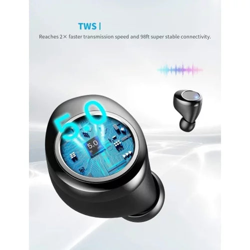 Wireless Earphones  Headphones True Stereo Earbuds w Mic Charging Case  for Samsung Galaxy A30s    5G  5G  A10s A10e A03s A02s  - Sonim   - Sony Xperia 1