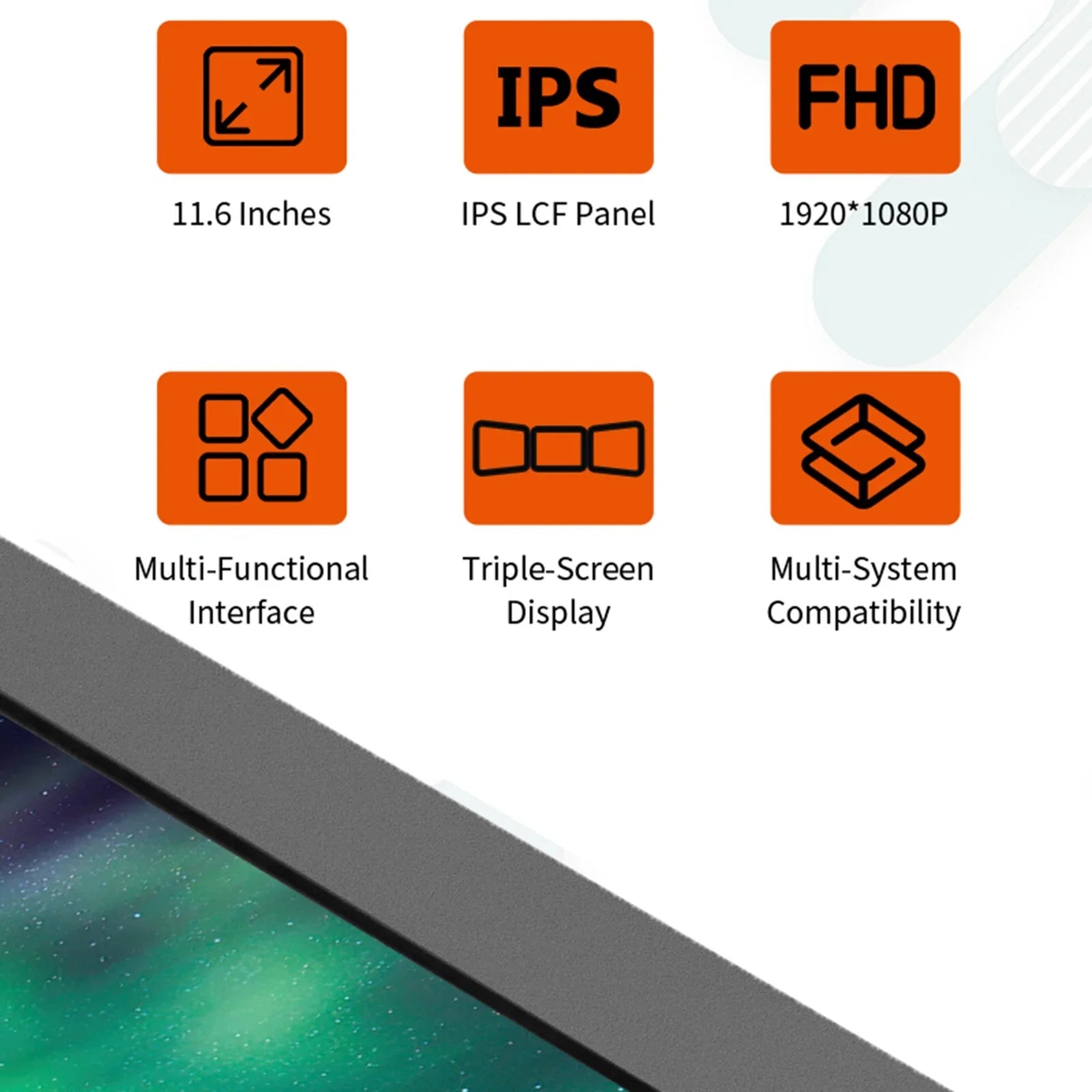 Mate  11.6-inch Portable Dual Screen Monitor for Laptop Full   1080P Display Plug and Play