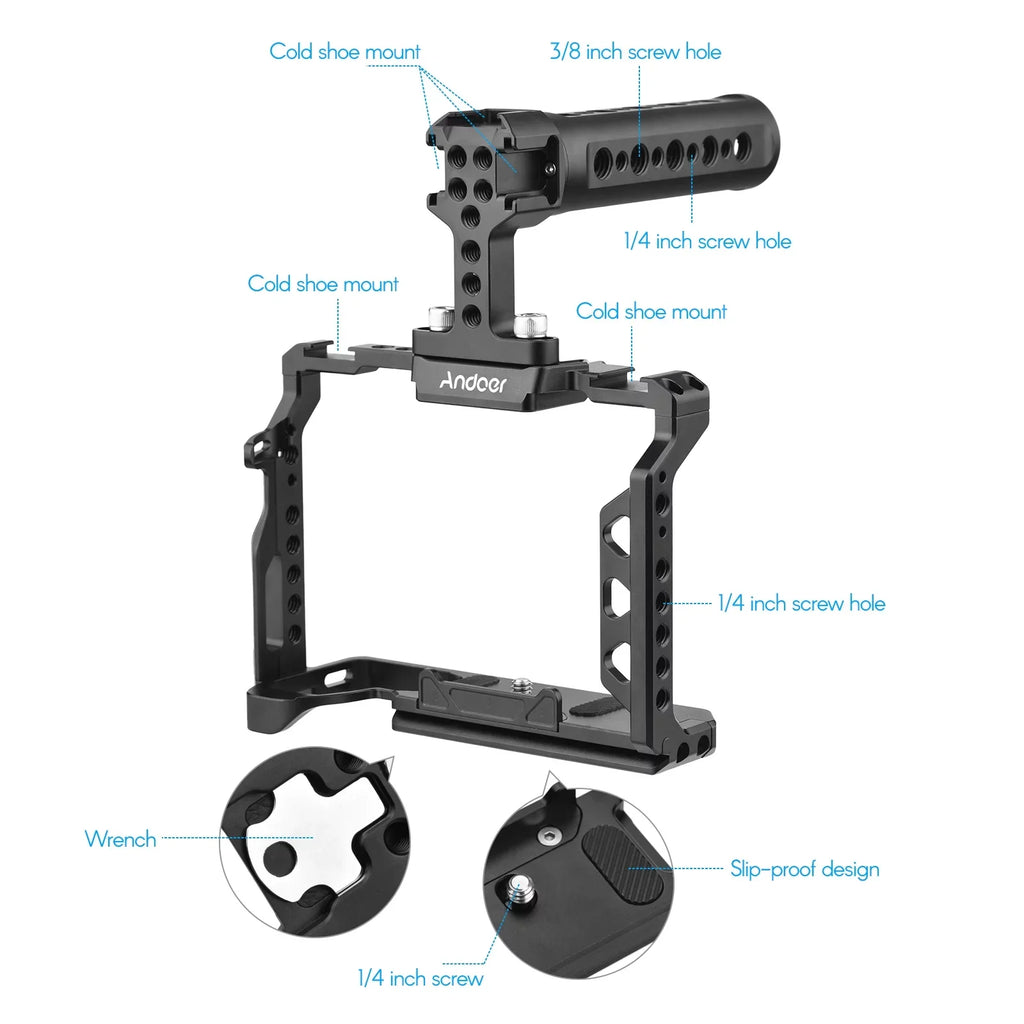 Camera Cage,Handle  With Handle Alloy Camera Kit Camera Kit With Qisuo