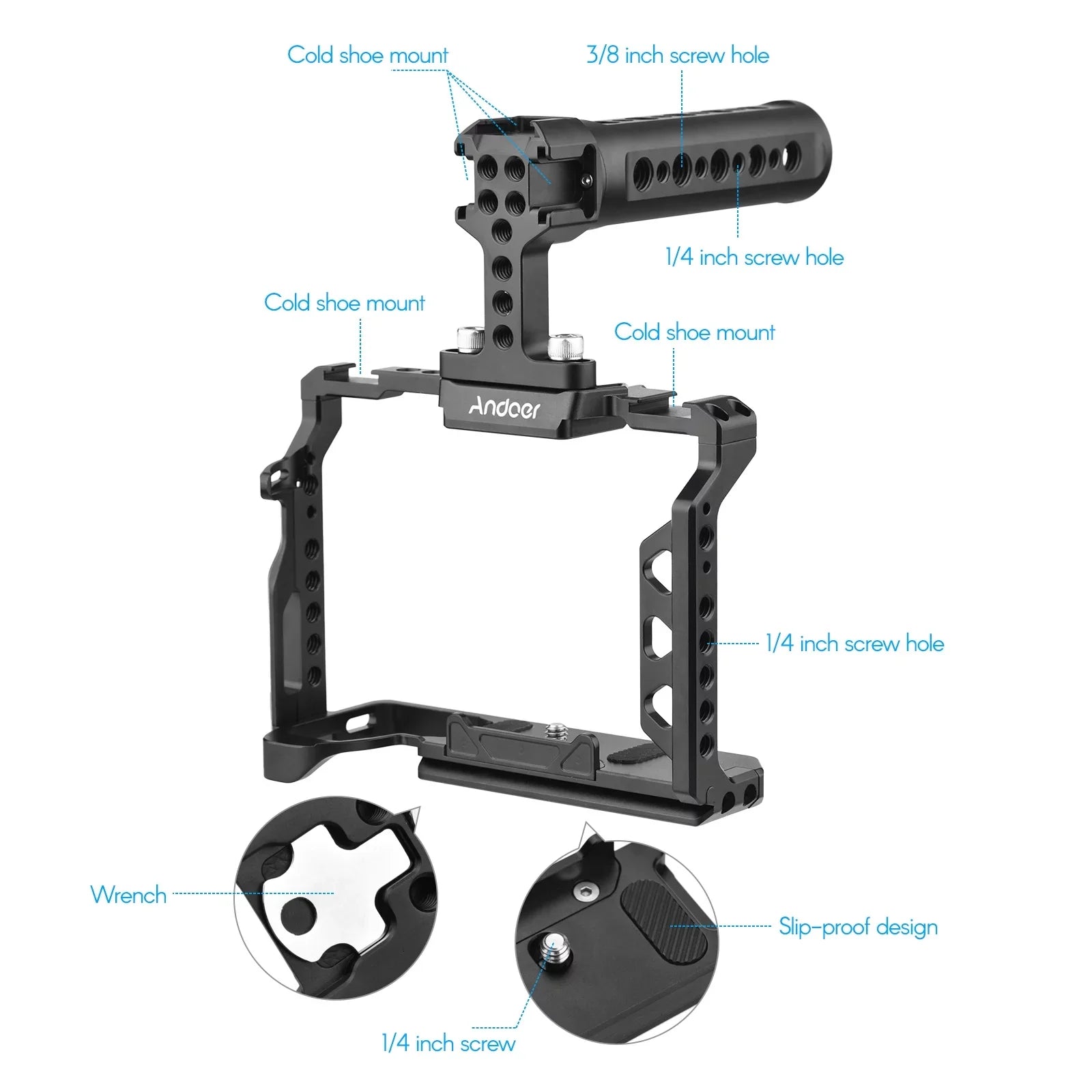 Camera Cage,Handle  With Handle Alloy Camera Kit Camera Kit With Qisuo