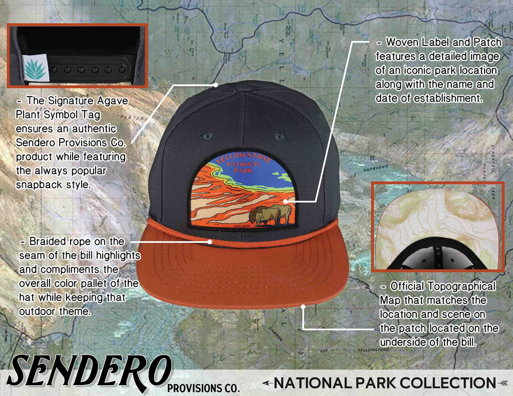 Sendero Provisions 301067 Yellowstone National Park Hat