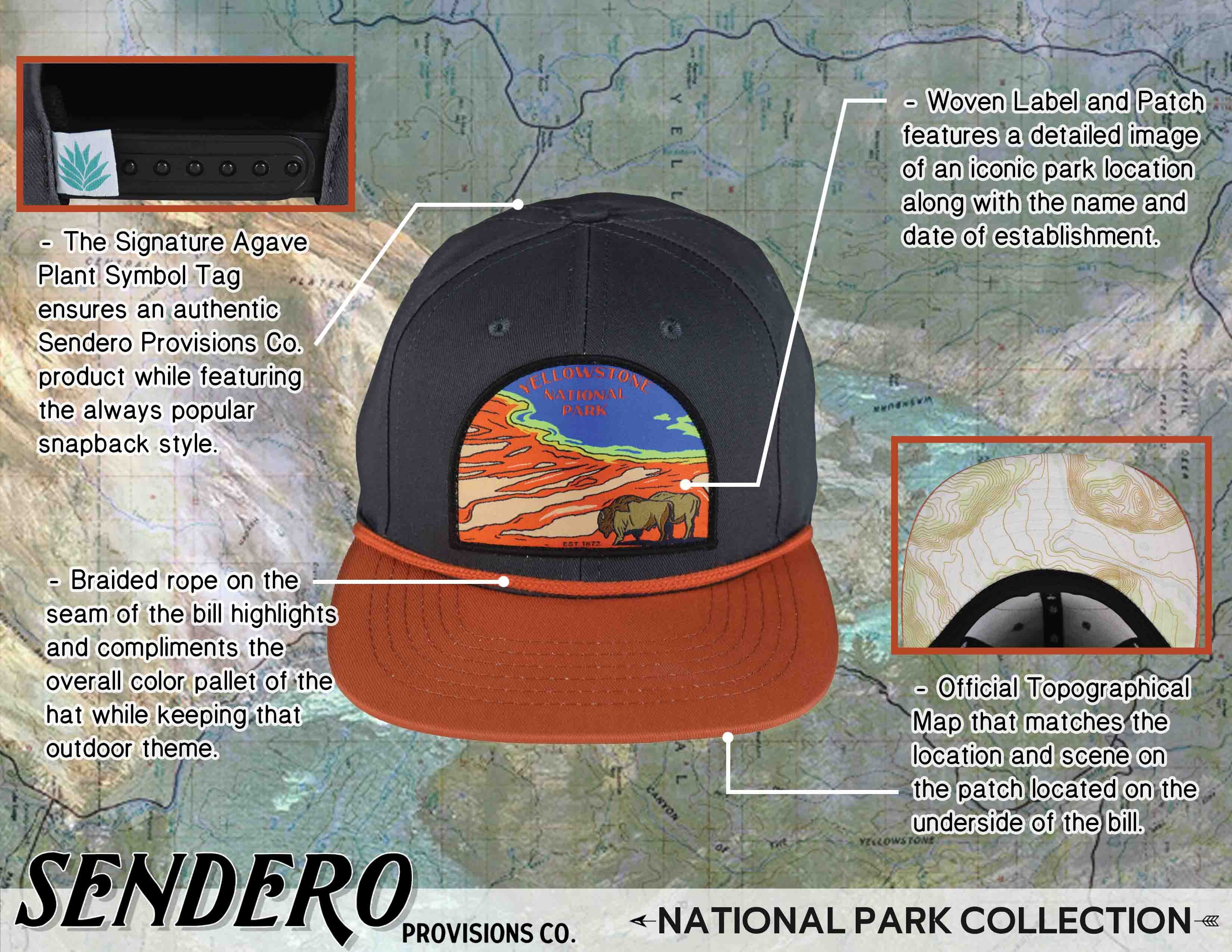 Sendero Provisions 301067 Yellowstone National Park Hat