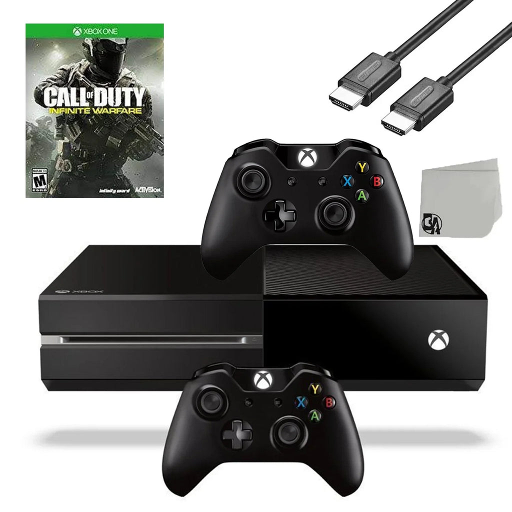 Microsoft Xbox One Original 500GB Gaming Console Black  Cable 2 Controller Included With Call of Duty Infinite WarFare Game   Bundle Like New