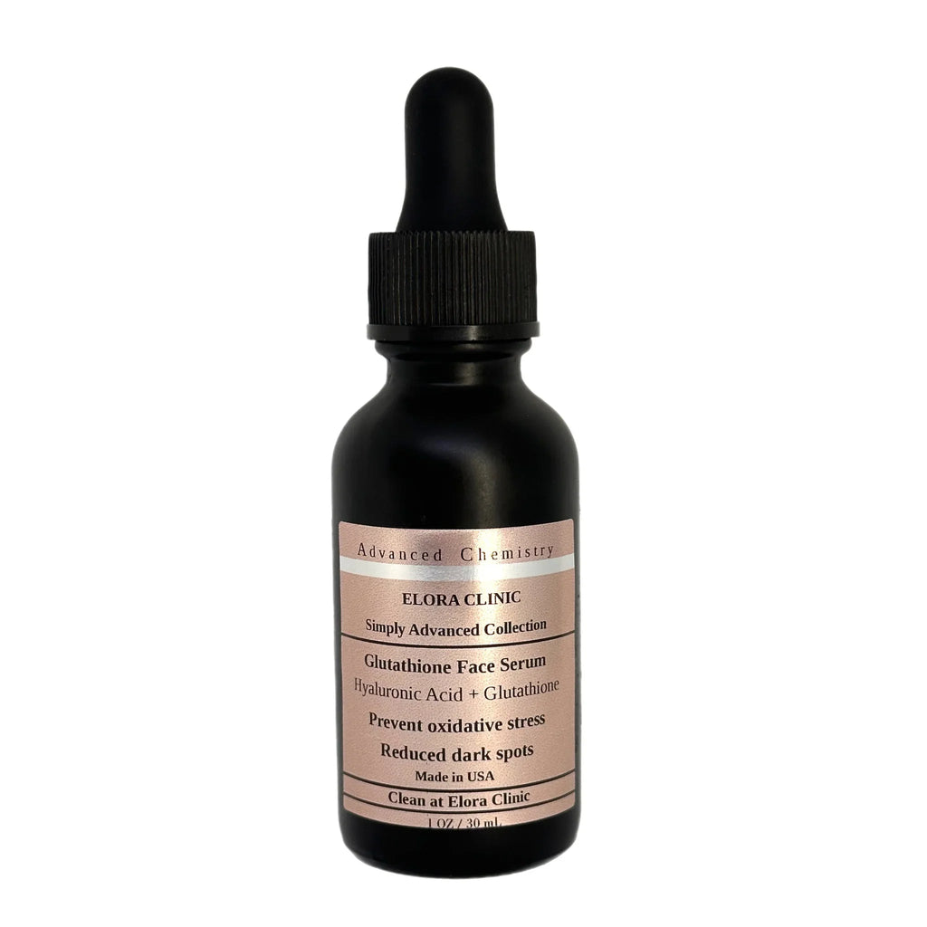 Elora Clinic Glutathione Serum - Hyaluronic Acid + Glutathione - Hydrating & Rejuvenating Hyaluronic Acid + Glutathione Serum - Oil Free - Water Based