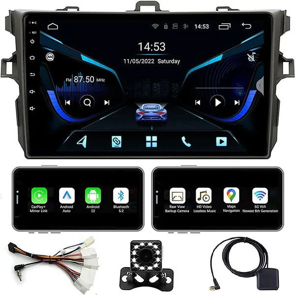 Binize Car Stereo for Toyota Corolla 08-12 Android 12 Compatible with CarPlay&Android Auto,9 Inch Touch Screen Double Din Car Radio Support Bluetooth,  Navigation, &, Backup Camera