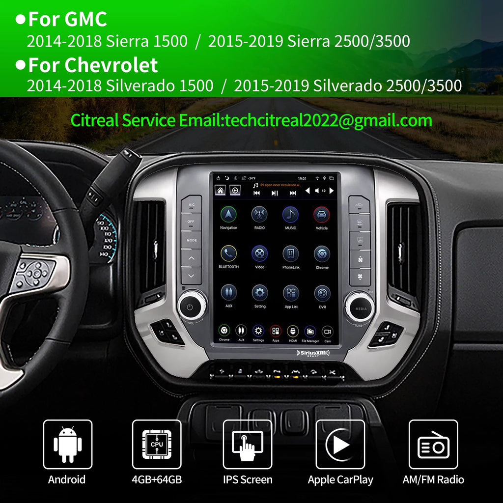 Linkswell Gen5 -style 12.1 inch Car SirusXm Raido Stereo for Chevrolet Silverado 2014-2021  2014-2019 Touch Screen Navigator Android Truck Replacement  radio 4G+64G Apple Carplay Auto
