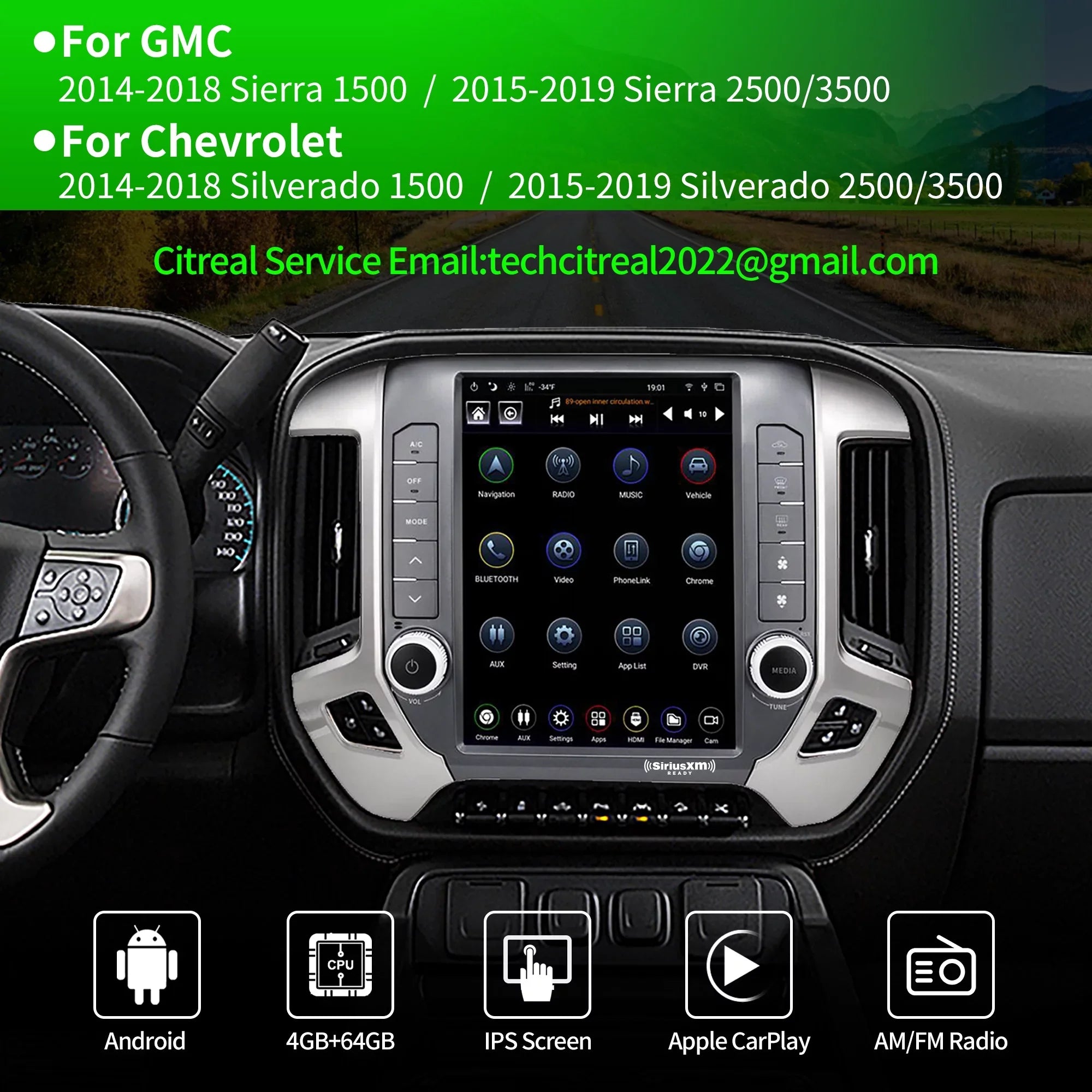 Linkswell Gen5 -style 12.1 inch Car SirusXm Raido Stereo for Chevrolet Silverado 2014-2021  2014-2019 Touch Screen Navigator Android Truck Replacement  radio 4G+64G Apple Carplay Auto