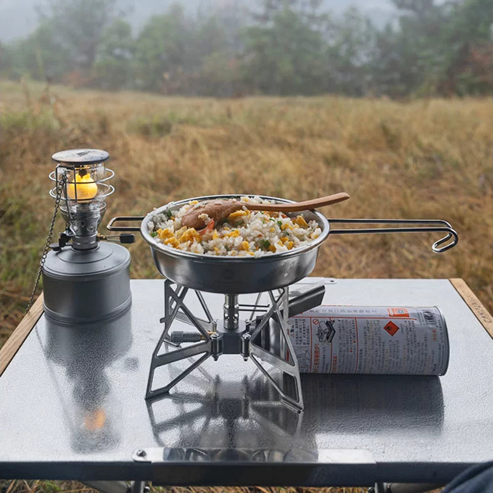 Andoer Collapsible Backpacking Stove, 3300W Stainless Steel Camping Gas Stove for Hiking and Picnics