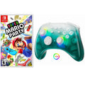 Super Mario Party Game Disc and Upgraded Switch Pro Controller for Nintendo Switch///Android/Steam with Hall Effect Joysticks & Triggers Green