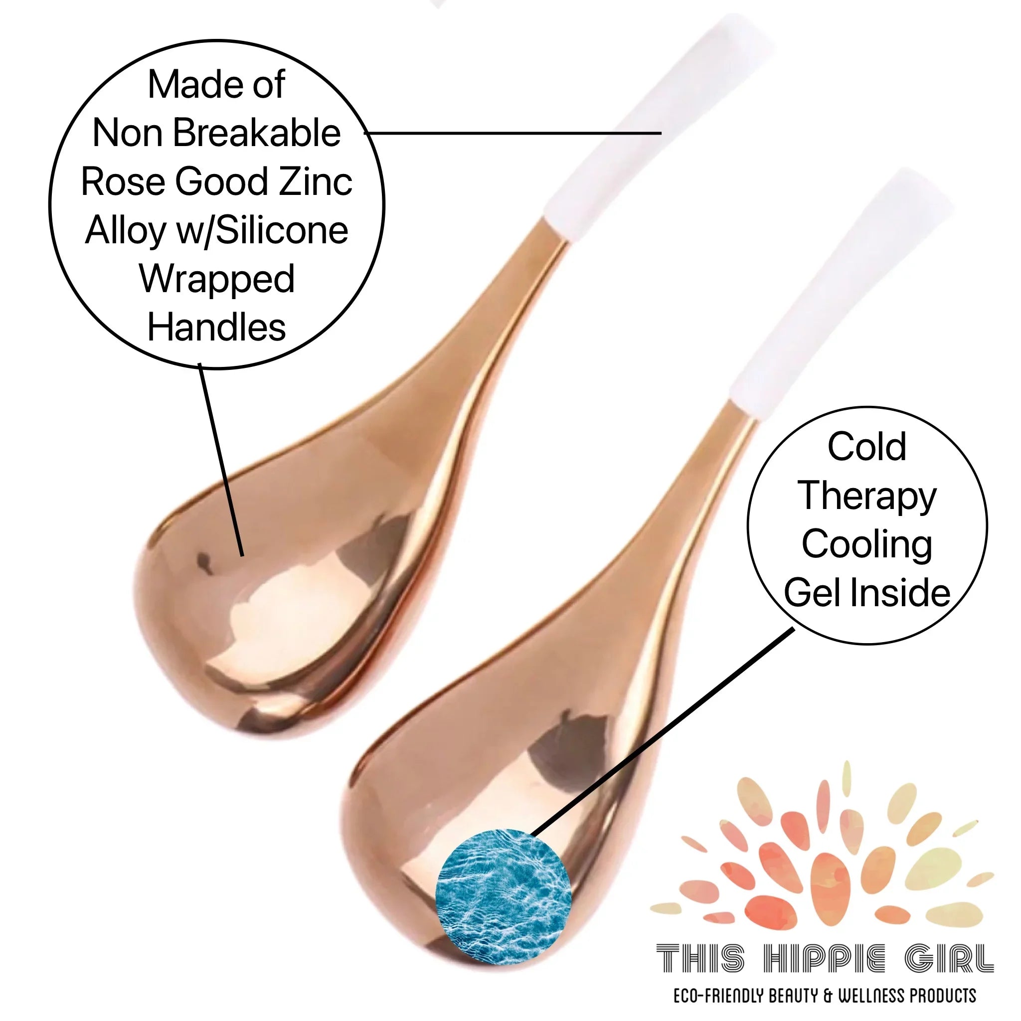 Hottie Facial Cryo Bars, Ice Globes for Face, Cryo Sticks for Face, Rose Gold Cold Therapy, face care tools