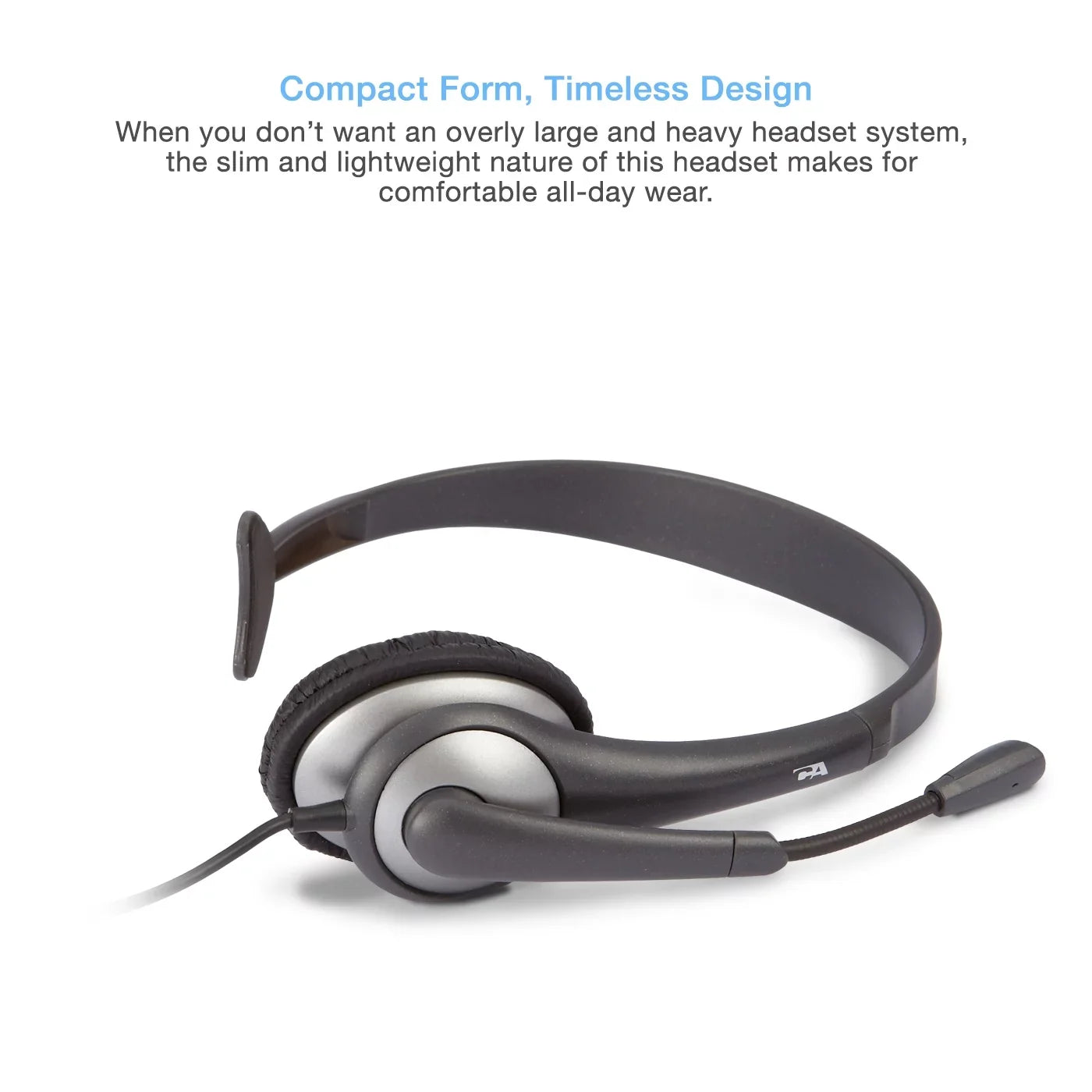 Cyber Acoustics Gray Mono Headset w/ -Adapter & Microphone (-104) -