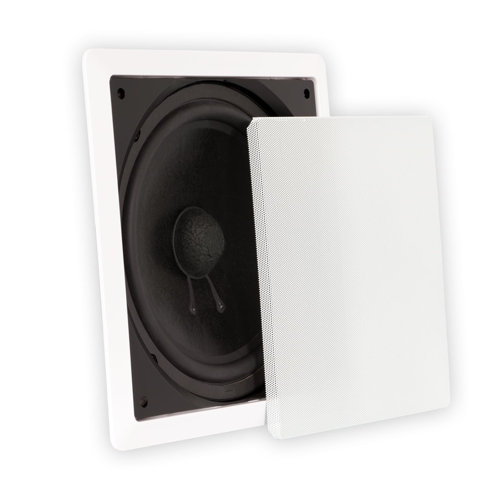Theater Solutions  Flush Mount 10" Subwoofer Speaker and Amp Set