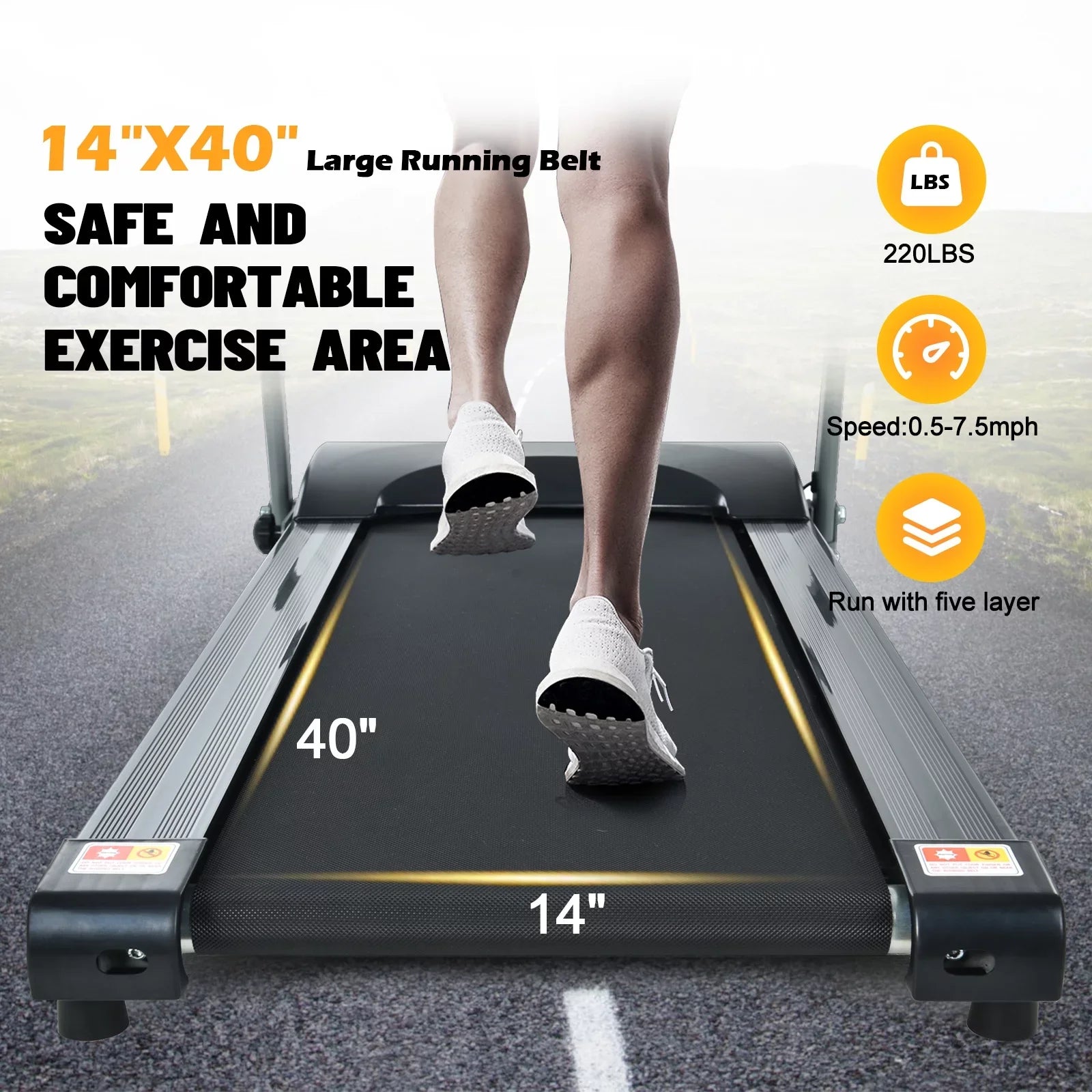 Folding Treadmill Ideal for Small Apartments Perfect for Home and Gym Use