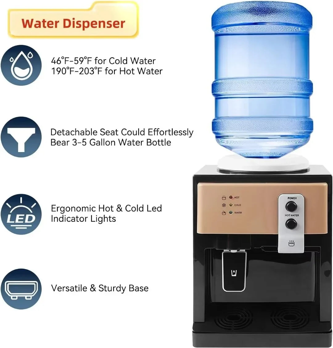Oukaning Water Dispenser 110V 5 Gallon Top Loading Hot & Cold Water Home Office