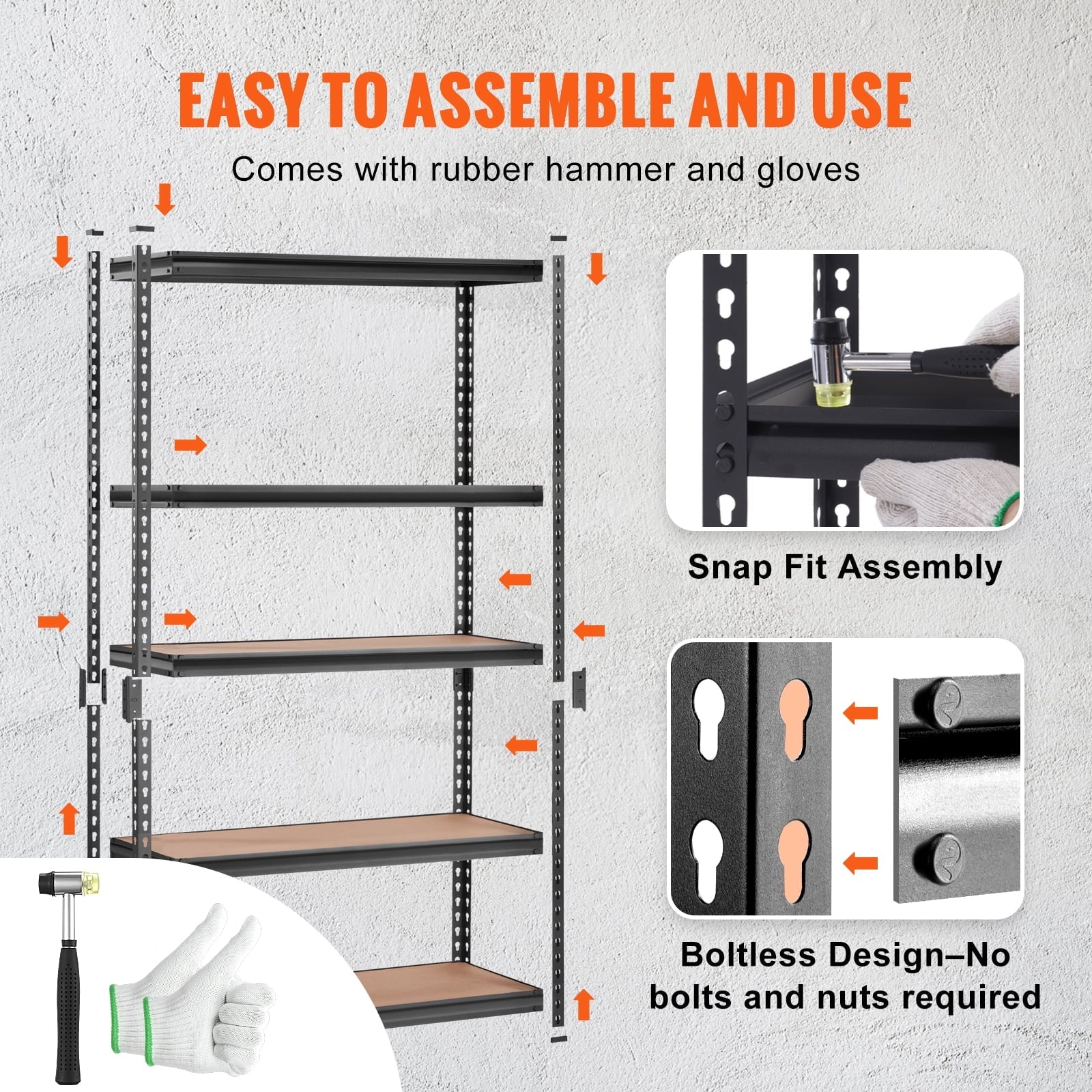 Storage Shelving Unit 72 in.  x 48 in.  x 18 in.  ,Garage Storage Rack 5-Tier Adjustable 2000 lbs Load